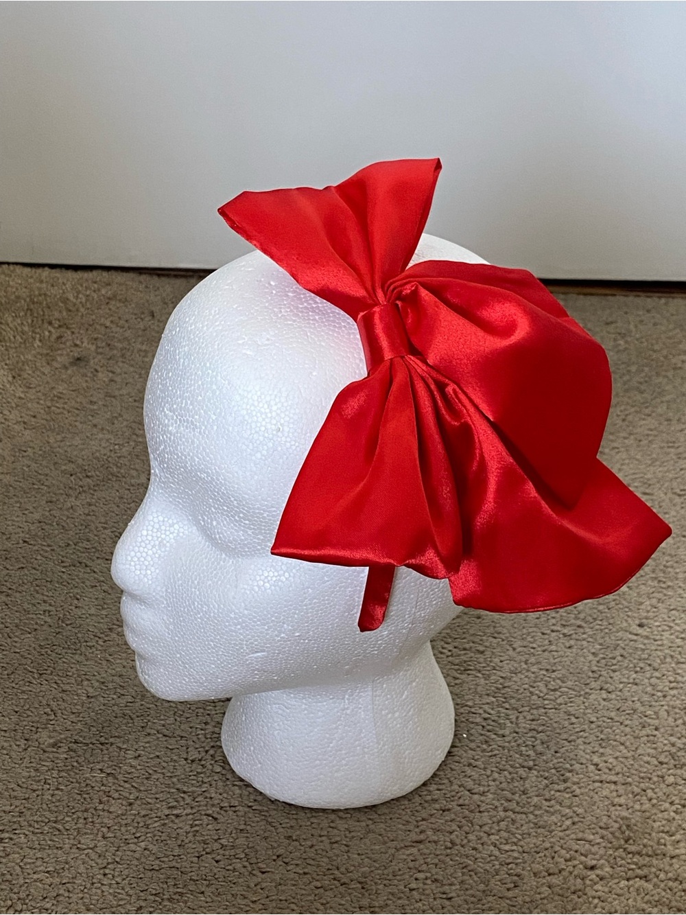 Red Satin Bow Headband